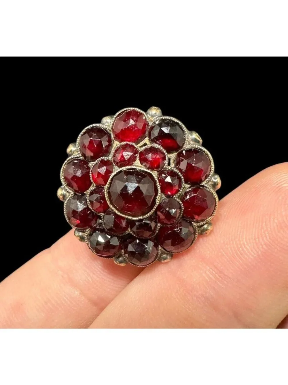 Victorian Garnet Ring antique bohemian